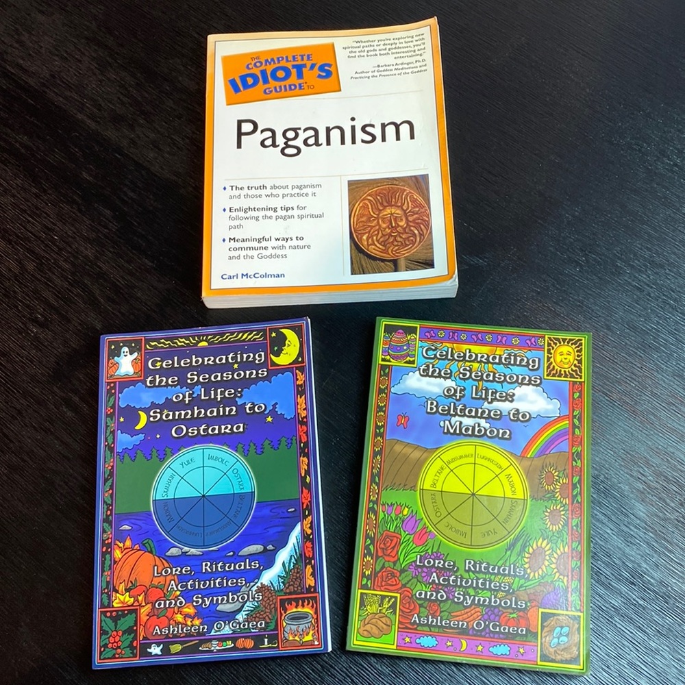 3 books - Paganism, Celebrating the Seasons - Samhain-Ostara & Beltane- Mabon